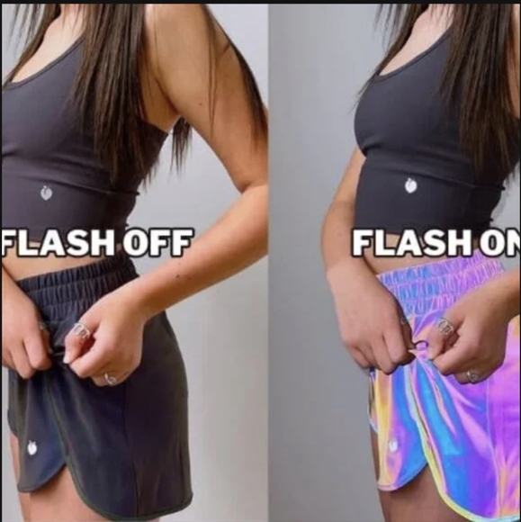 NWT Flexliving Rainbow Reflective Track Shorts Size XS - Picture 4 of 7